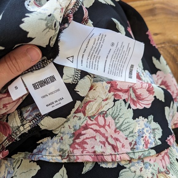 Reformation Linda Midi Wrap Black Floral Dress in Brookvale - Small - Picture 6 of 6